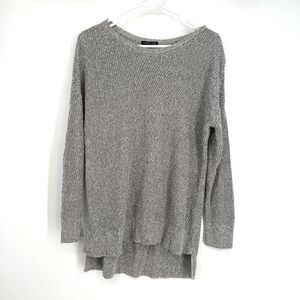 Eileen Fisher Sweater Women Ribbed High Low Organic Linen Cotton Tunic Coastal L